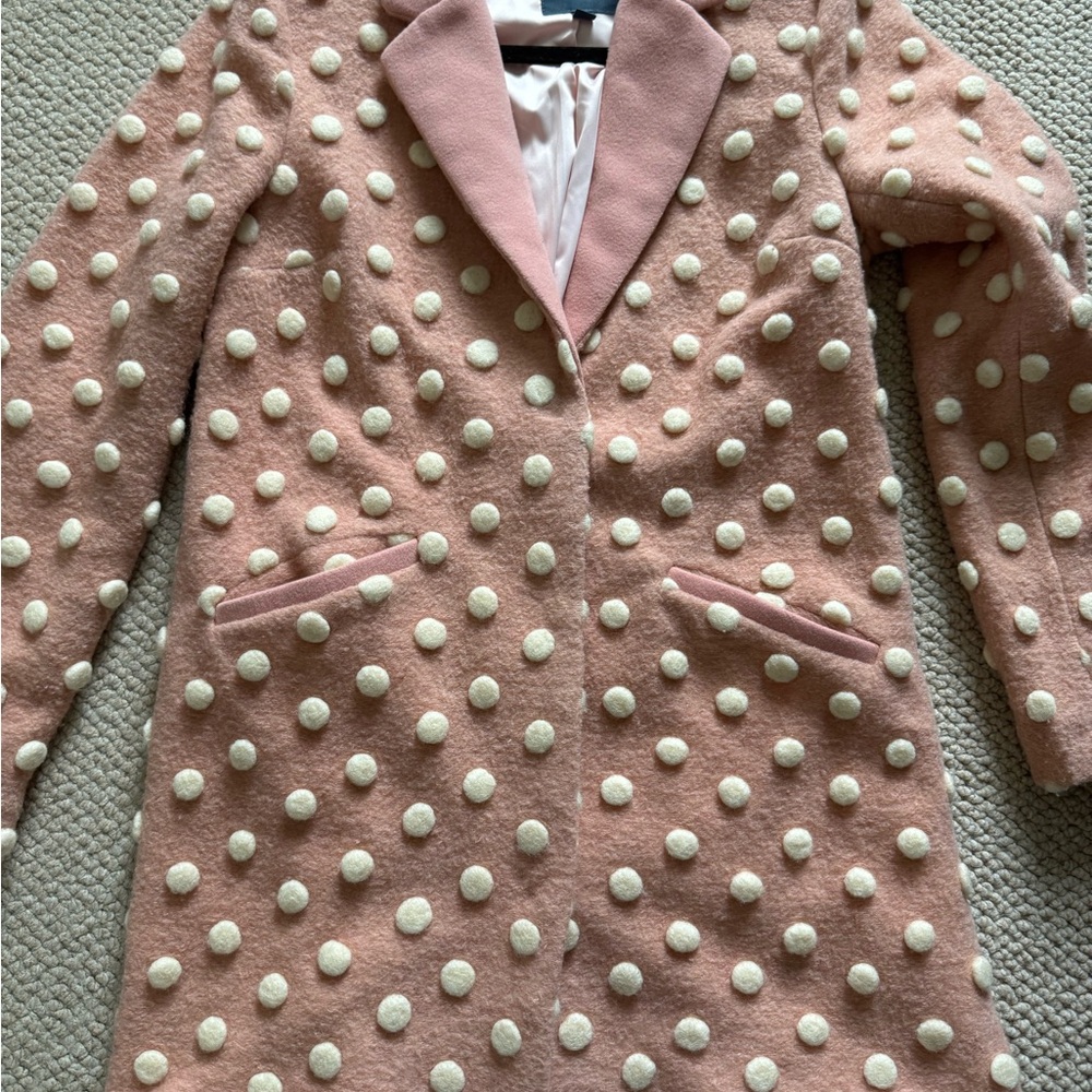 Modcloth Pink Polka Dot Women's Coat - Picture 5 of 14